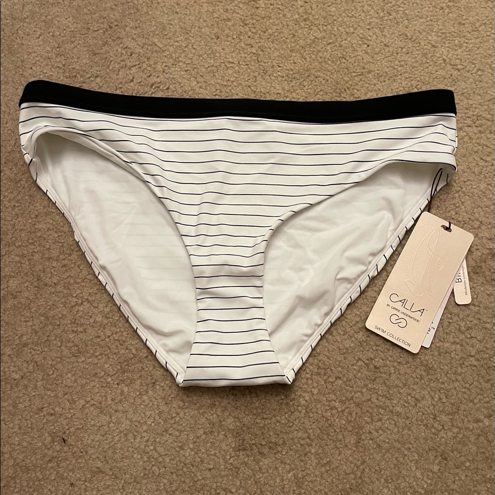 Caila Striped Bikini Bottom Size Medium NWT